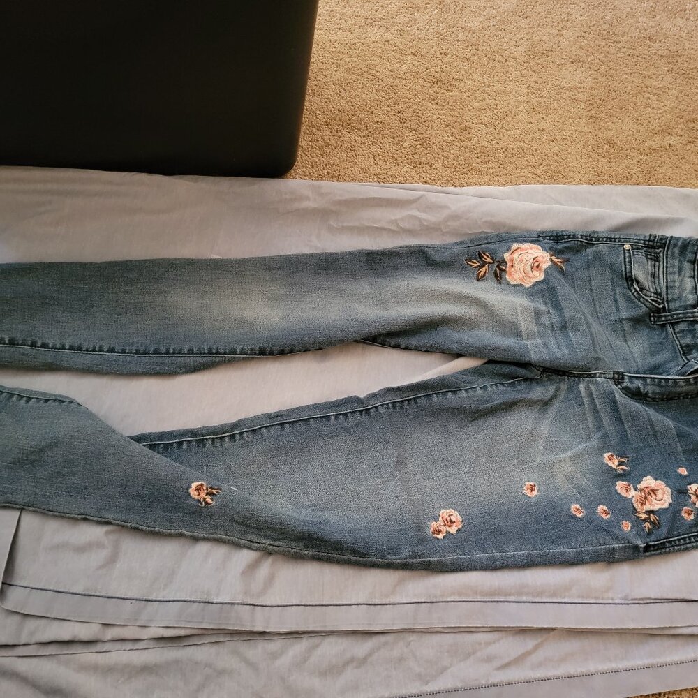 embroidered jeans